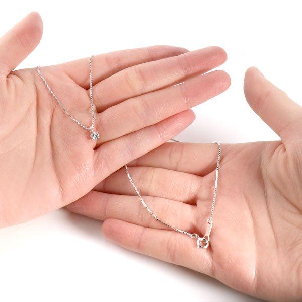 ネックレス 一粒 ダイヤモンド シルバー ダイヤモンドネックレス