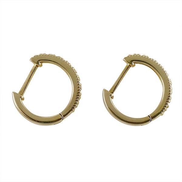 ROCCA 美品‼️K18刻印入 メレダイヤ10粒 イエローゴールド フープピアス VALUABLE