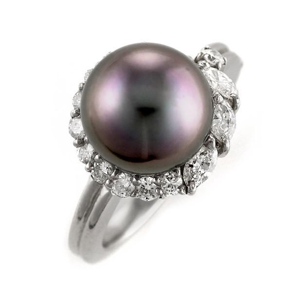真珠リング 指輪 プラチナ パール ダイヤモンド プラチナ 真多麻真珠 ダイヤモンド リング(指輪)（9.5ミリ以上