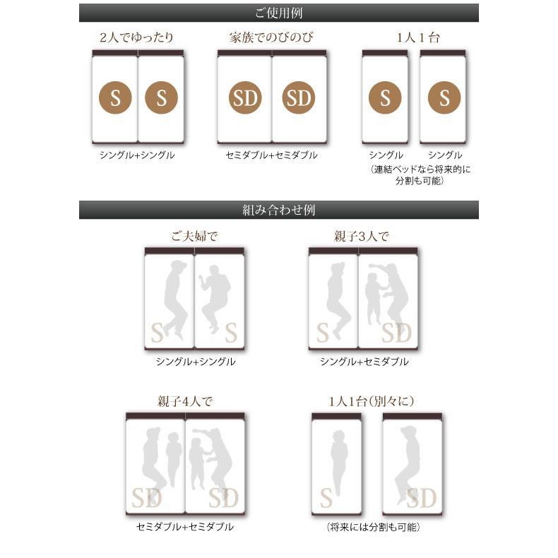 ベッドフレームのみ 連結 すのこベッド 収納 A(S)+B(SD)タイプ ワイドK220 組立設置付 おしゃれ｜alla-moda｜10