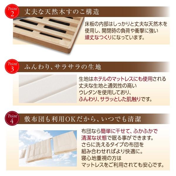 セミダブル 跳ね上げ 薄型スタンダードボンネルコイル 縦開き 深さラージ すのこ お客様組立 おしゃれ 【2人】