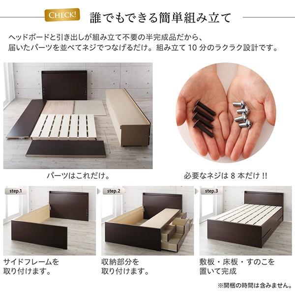 薄型スタンダードポケットコイルマットレス付き シングル 組立設置付 国産 【エアリー】 頑丈 おしゃれ