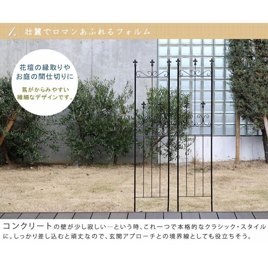 ガーデンフェンス フェンス アイアン スリムタイプ 2枚組 DIY 簡単 安い おしゃれ｜alla-moda｜04
