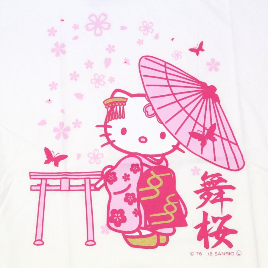 ハローキティ 日本限定 和風デザインキティちゃんTシャツ 番傘 ハローキティ 日本限定 和風デザインキティちゃんTシャツ 番傘
