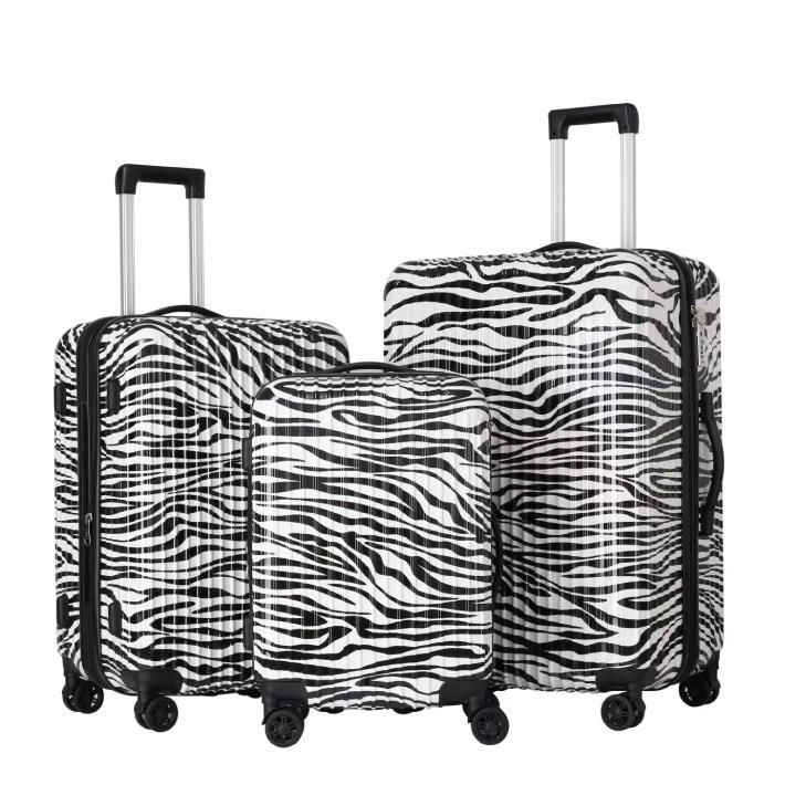 条件付き送料無料】ゼブラ柄 キャリーケース Lサイズ 軽量 旅行 静音