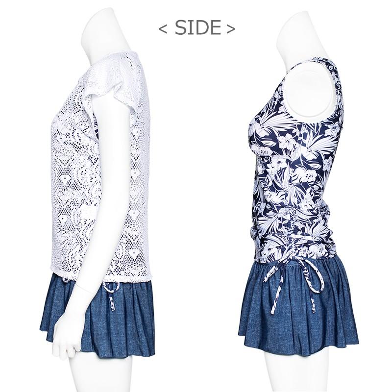 レディース 大きいサイズ 水着 タンキニ 体型カバー ママ 水着 トップス キュロット 4点セット 4l 3l Ll Sサイズ Alla Polacca Alla Polacca 通販 Yahoo ショッピング