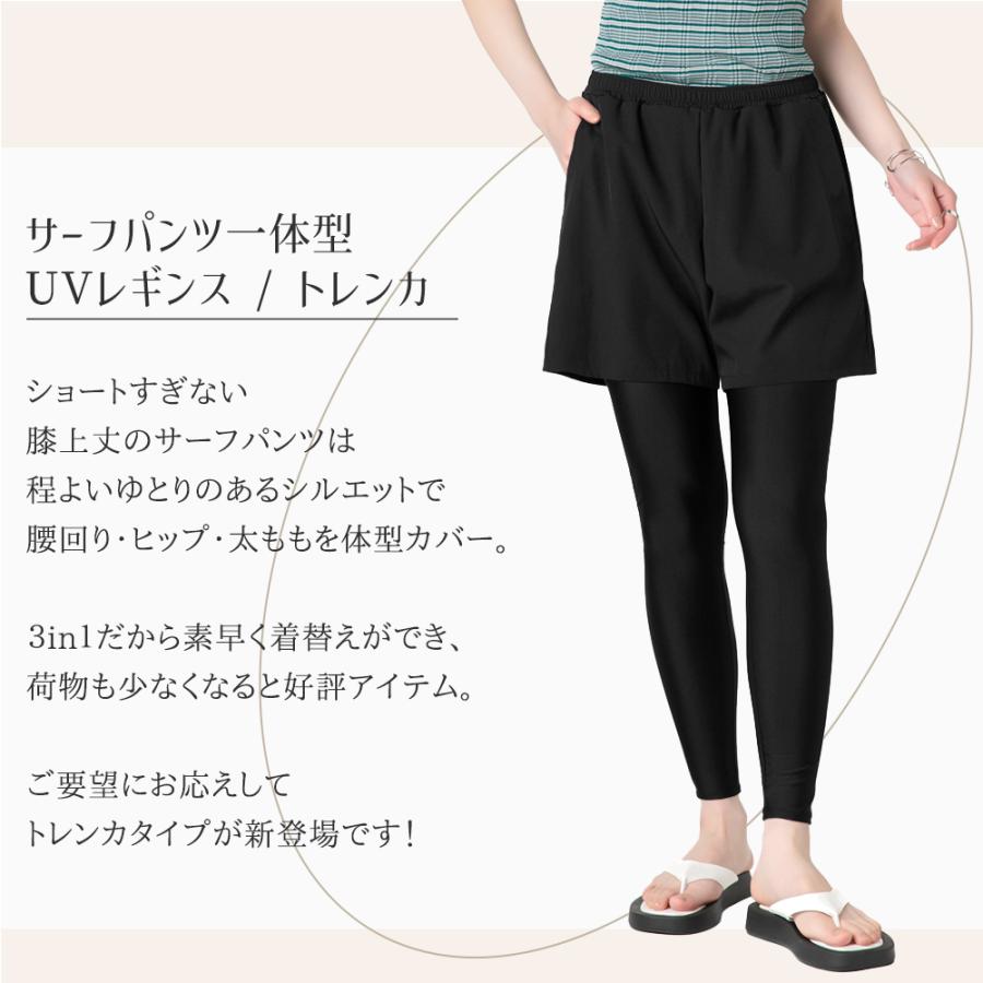 体型カバー パンツ 一体型 レギンス トレンカ 水着 レディース ボトム