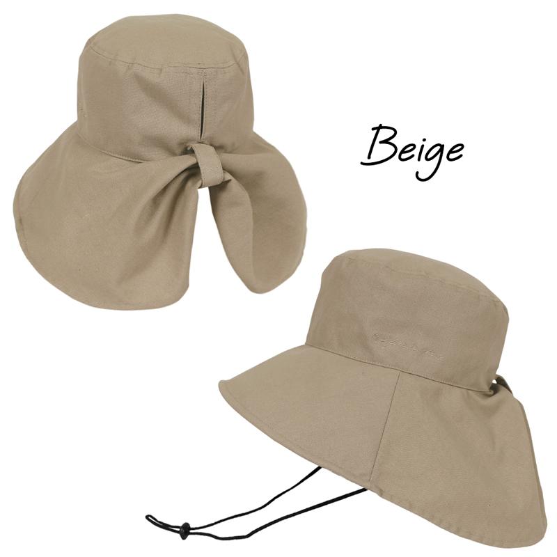 レディース 帽子 ハット UPF50+ 日よけ つば広 リボン アウトドア 水陸