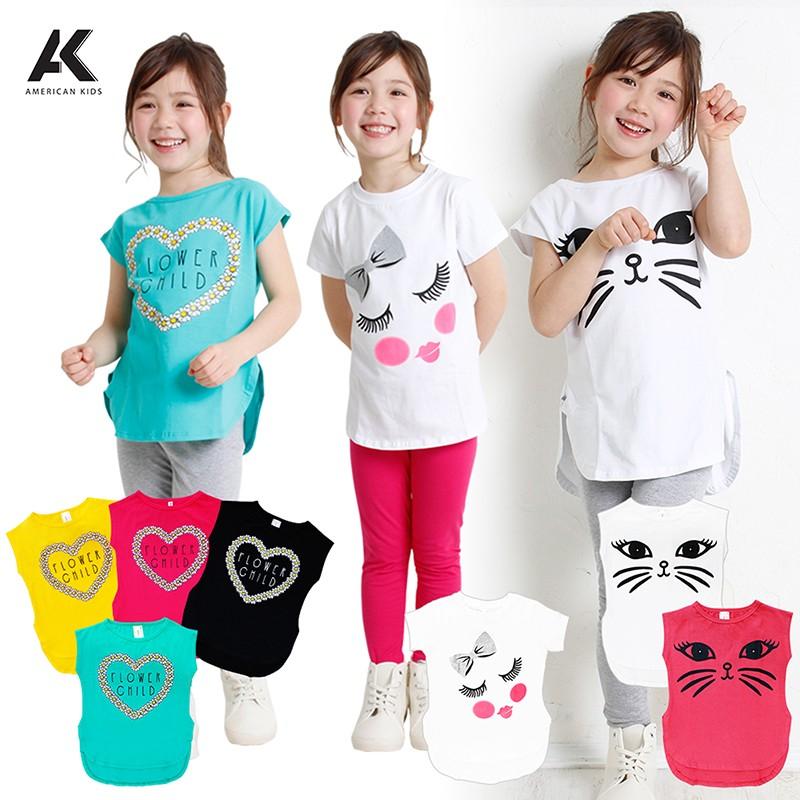 La発 キッズ 女の子 Tシャツ トップス チュニック 子供 インポート 子供服 可愛い おしゃれ 西海岸 アメリカ ポップ 猫 110 1 American Kids セール Alla Polacca 通販 Yahoo ショッピング