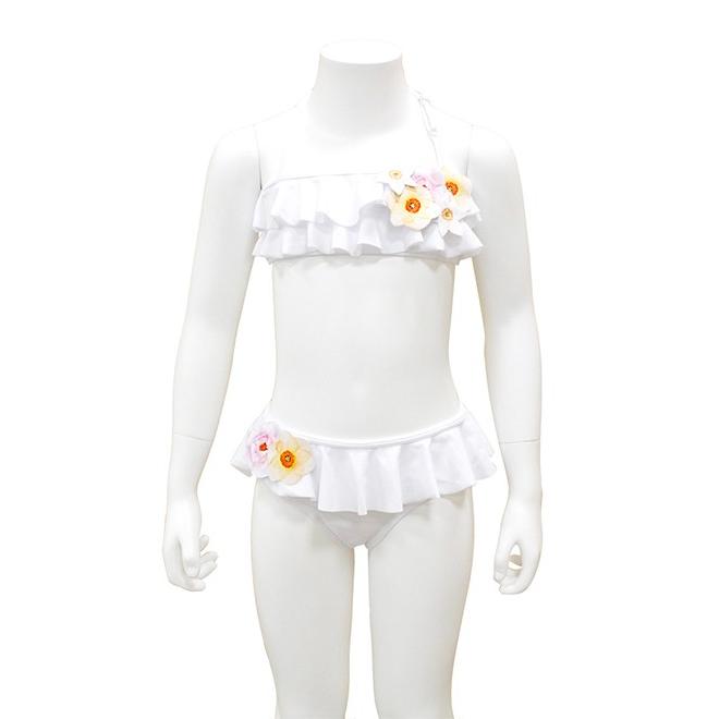 女の子 子ども 水着 ビキニ インポート キッズ 花 フリル セパレート