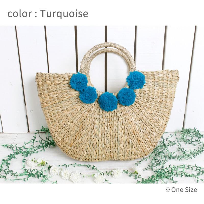 ナチュラル かごバッグ ポンポン 裏地付き かご 大きい カゴバッグ バッグ バスケット レディース リゾート Bianca Barca セール Alla Polacca 通販 Yahoo ショッピング