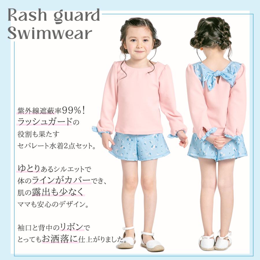 可愛くて機能的！ キッズ 水着 女の子 セパレート ラッシュ 長袖