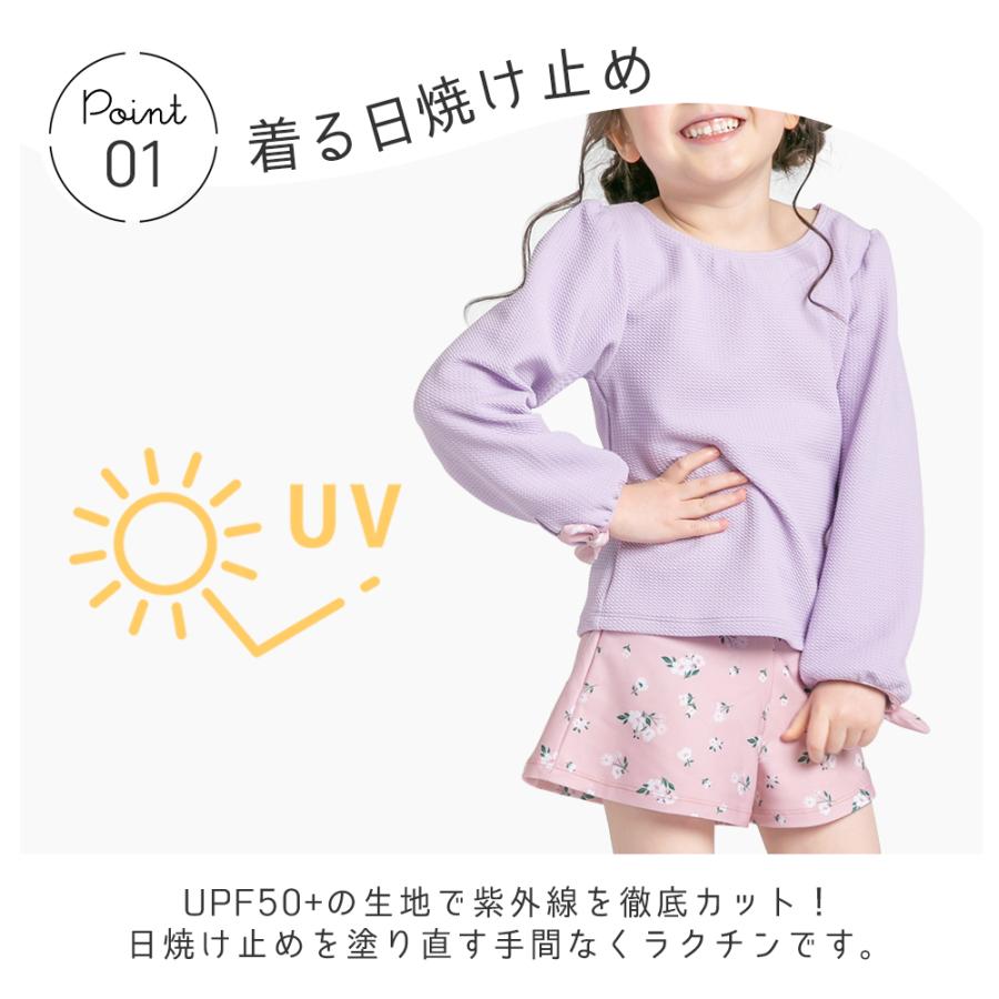 可愛くて機能的！ キッズ 水着 女の子 セパレート ラッシュ 長袖