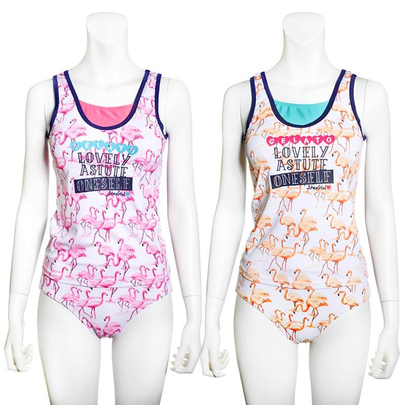 ジュニア 女の子 水着 タンキニ ジャンスカ ティーン フラミンゴ カジュアル 3点セット 140 150 160 中学生 Gelato Jr ジェラート ニコラ 掲載 セール Alla Polacca 通販 Yahoo ショッピング