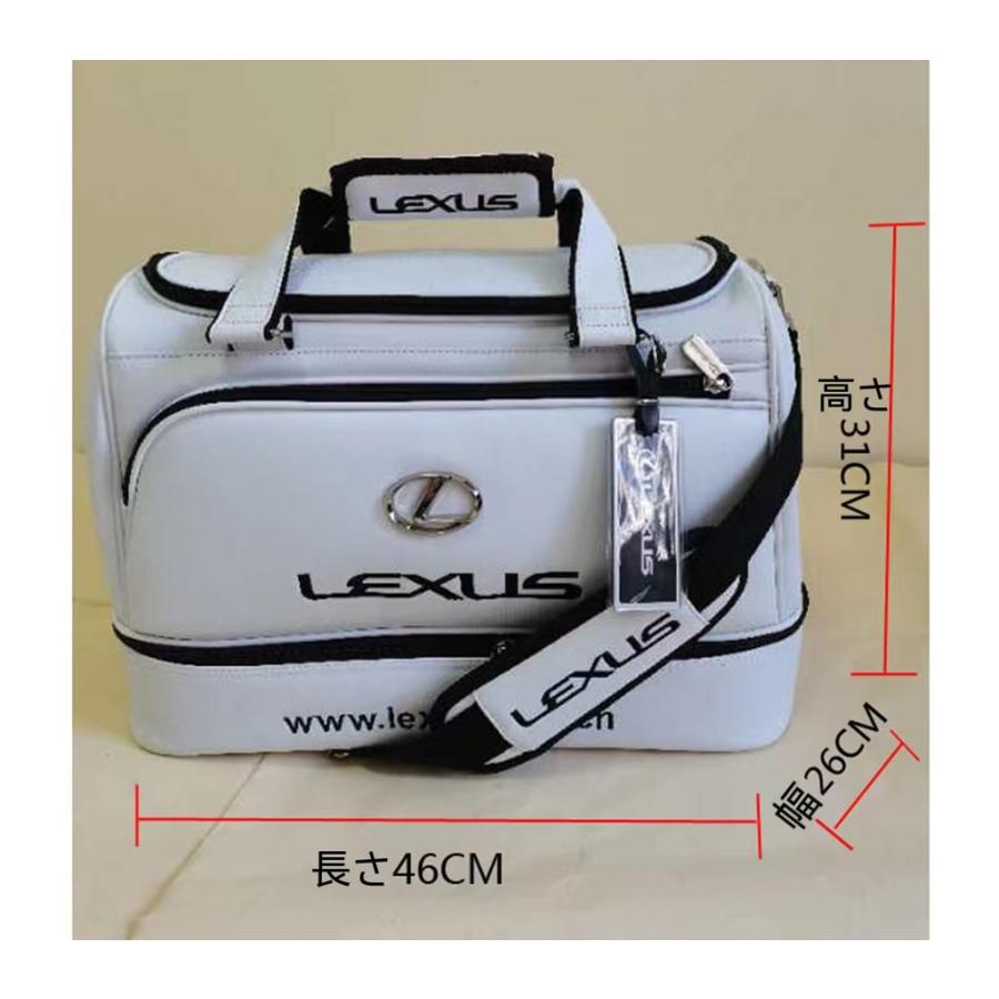 レクサス Lexus ボストンバッグ ゴルフバッグ Lexus バッグ ホワイト レクサス ゴルフ 旅行 スポーツ用 大容量（2年品質保証