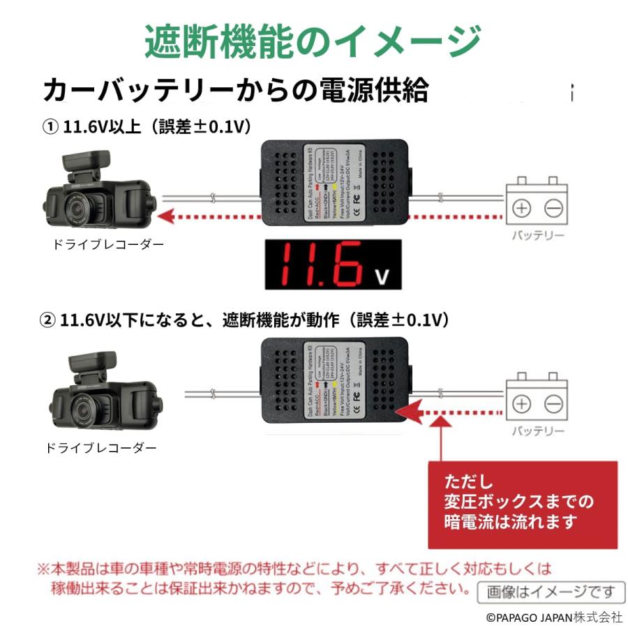 PAPAGO!（パパゴ） スマート常時電源ケーブルSEVEN A-JP-RVC-7 対応