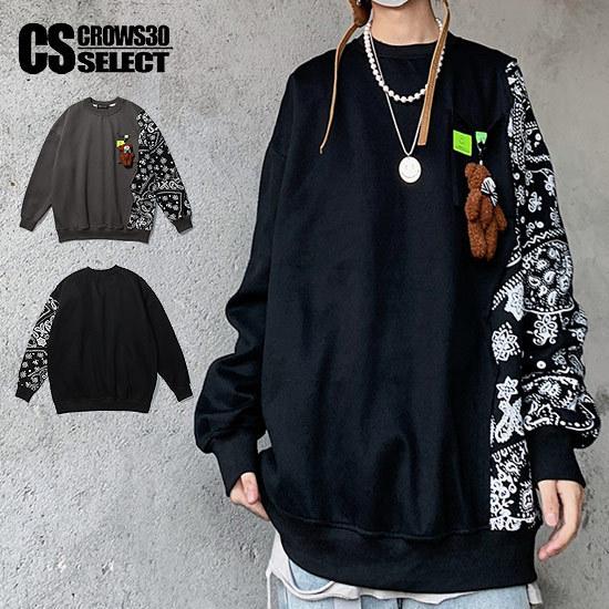 ロングtシャツ メンズ ロンt ストリート系 熊 ベアー ぬいぐるみ バンダナ柄 ペイズリー柄 カットソー インポート 秋 冬 新作 お兄系 個性的 V系 ホスト A 0 Bear Pei Lont Alleglo クローズ30スタイル 通販 Yahoo ショッピング