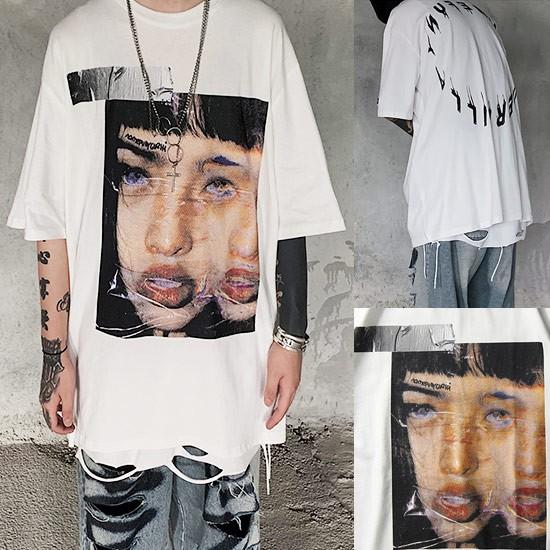 Tシャツ メンズ ストリート系 セクシープリント 女性 レディー フォトプリント カットソー インポート 春 秋 冬 新作 お兄系 個性的 V 系 ホスト A 0 Bureladyfot T Alleglo クローズ30スタイル 通販 Yahoo ショッピング