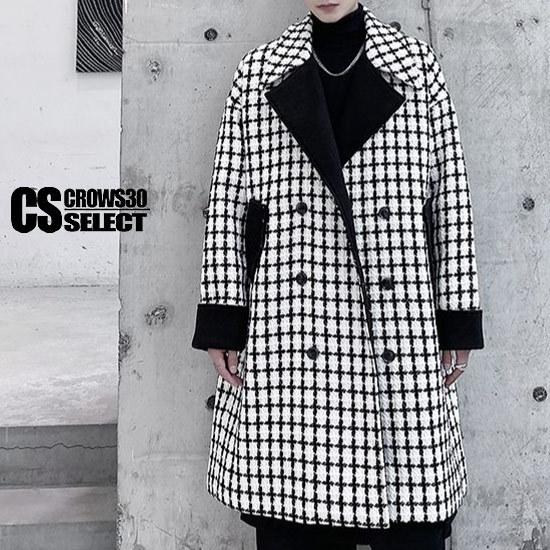 ロングコート メンズ バイカラーコート ロング丈 コート チェックコート モード系 メンズ 秋 冬 新作 お兄系 V系 ホスト 個性的 大人 A 0 By Chk Coat Alleglo クローズ30スタイル 通販 Yahoo ショッピング