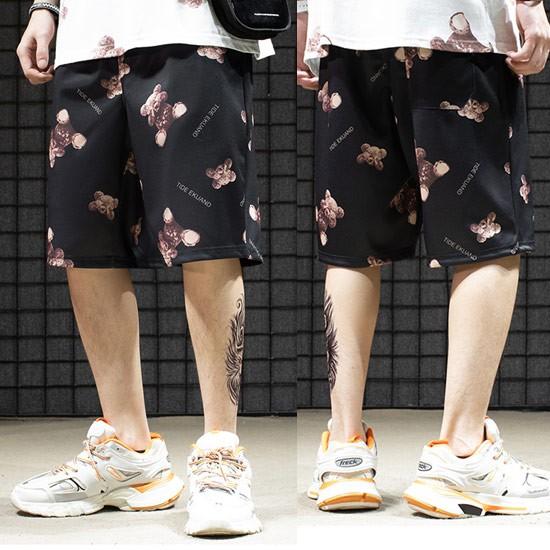 ショートパンツ メンズ ストリート系 ハーフパンツ 熊 ベアー柄 総柄 ストリート系 インポート 個性的 お兄系 ホスト V系 春 夏 新作 A 0 Kuma Shpt Alleglo クローズ30スタイル 通販 Yahoo ショッピング
