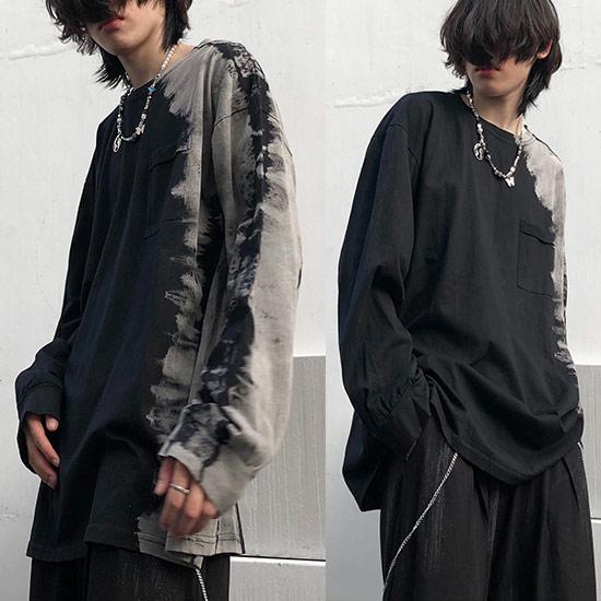 ロングtシャツ メンズ ロンt ストリート系 バイカラー ムラ柄 カットソー インポート 秋 冬 新作 お兄系 個性的 V系 ホスト A 0 Pk S Mu Lont Alleglo クローズ30スタイル 通販 Yahoo ショッピング