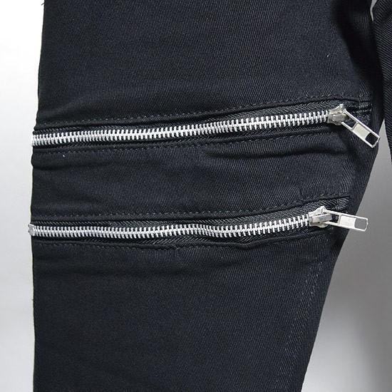 スキニーパンツ メンズ モード系 スキニーデニムパンツ ジッパー