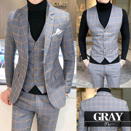 スーツ メンズ ホストスーツ ウィンドペン チェック スリムスーツ 結婚