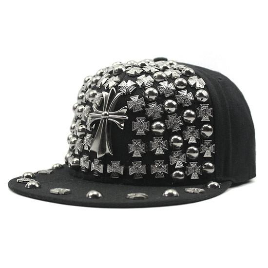 キャップ メンズ 十字架 クロス 百合 ユリ スタッズ 帽子 インポート