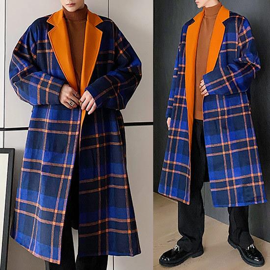 ロングコート メンズ バイカラーコート ロング丈 ガウンコート ロングコート メンズ バイカラーコート ロング丈 ガウンコート