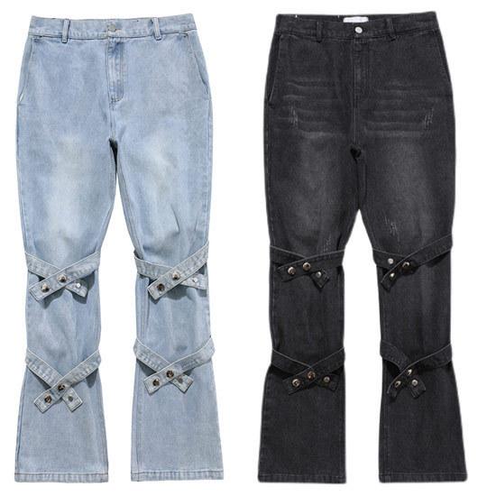 当店だけの限定モデル 21 V系 ホスト お兄系 個性的 インポート ストリート系 オシャレ ベルト ボンテージパンツ ブーツカットパンツ メンズ デニムパンツ スキニーデニムパンツ メンズ スキニーパンツ 春 ビター系 新作 夏 ボトムス パンツ
