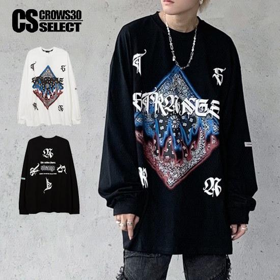 ロンt メンズ ストリート系 ロングtシャツ バンダナ エンブレム ビッグプリント オシャレ インポート 21 秋 冬 新作 お兄系 ビター系 個性的 V系 ホスト A 1 Ban Ev Lont Alleglo クローズ30スタイル 通販 Yahoo ショッピング