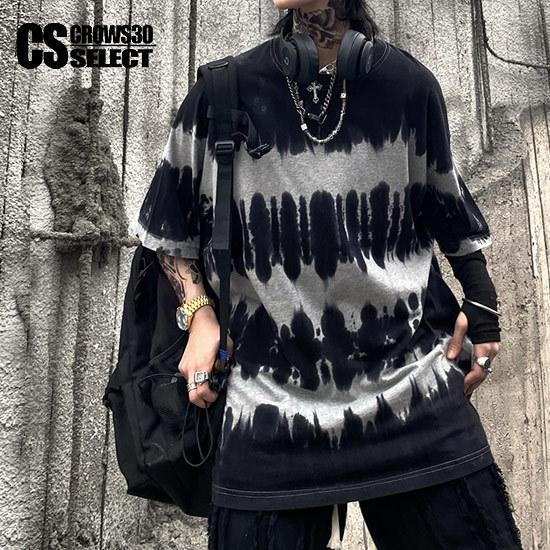 Tシャツ メンズ ストリート系 ボーダー ブリーチ ロング丈 Tシャツ 半袖 オシャレ カットソー インポート 21 夏 春 新作 お兄系 V系 ビター系 A 1 Boder Eki T Alleglo クローズ30スタイル 通販 Yahoo ショッピング