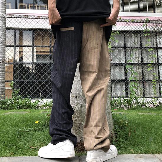チノパン メンズ ストリート系 ワイドパンツ バイカラーパンツ ストライプパンツ ベージュ オシャレ インポート お兄系 ビター系 個性的 V系 ホスト ビター系 A 1 By St Pt Alleglo クローズ30スタイル 通販 Yahoo ショッピング