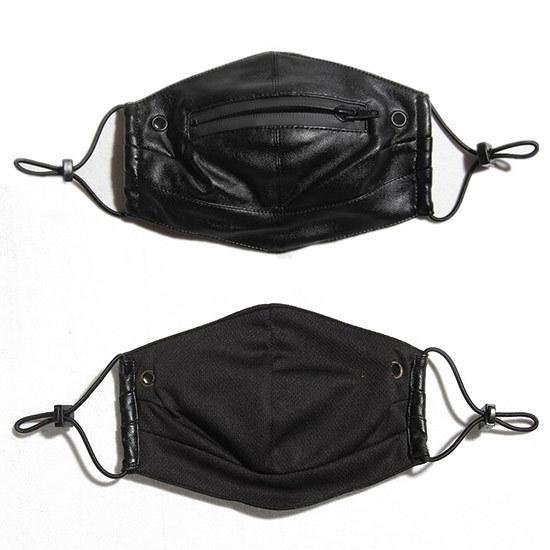 マスク メンズ モード系 PUレザー ジッパー ZIP チャック ストリート系