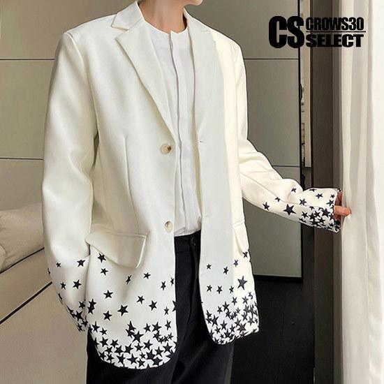 テーラードジャケット メンズ モード系 星柄 スター柄 ホワイト 白 バイカラー オシャレ インポート 21 春 秋 冬 新作 個性的 お兄系 ホスト V系 ビター系 A 1 Star Terad Alleglo クローズ30スタイル 通販 Yahoo ショッピング