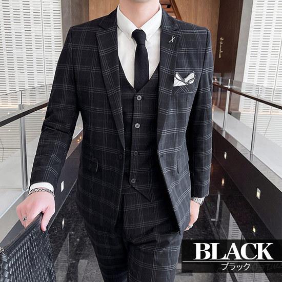 チェックスーツ メンズ ホストスーツ スリムスーツ ウィンドペン