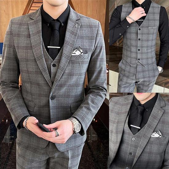 チェックスーツ メンズ ホストスーツ スリムスーツ ウィンドペン 結婚