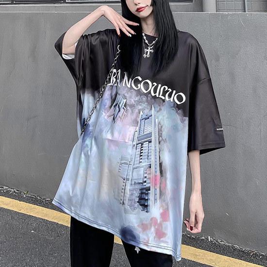 Tシャツ メンズ ストリート系 Tシャツ バイカラー イラスト 派手 原宿系 インポート 22 夏 春 新作 お兄系 ビター系 個性的 V系 ホスト A 2 Bil T Alleglo クローズ30スタイル 通販 Yahoo ショッピング