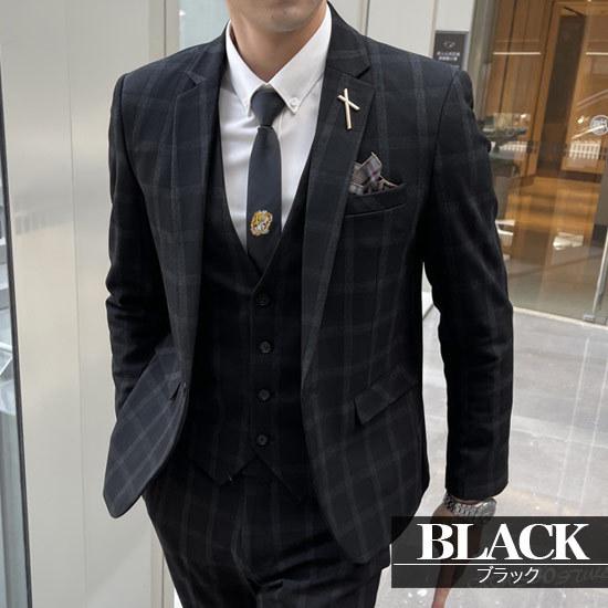 スーツ メンズ スリムスーツ カジュアルスーツチェック柄スーツ 結婚式スーツ スーツ メンズ ホストスーツ スリムスーツ チェック 総柄 ウィンドペン