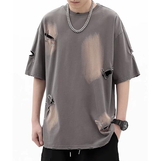 Tシャツ メンズ モード系 大きいサイズ tシャツ ダメージ加工 Tシャツ メンズ モード系 大きいサイズ tシャツ ダメージ加工