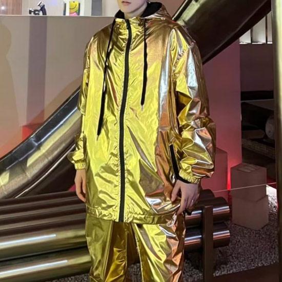 オラオラ系 ジャージ メンズ セットアップ 上下セット ゴールド