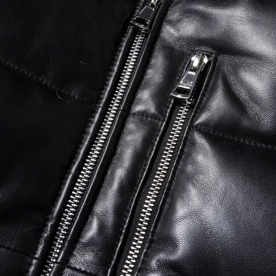 ライダースジャケット メンズ ダウンジャケット 本革 ラムレザー