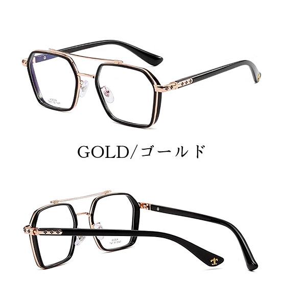 伊達メガネ オラオラ系 眼鏡 メンズ ヘキサゴン 六角 メガネ