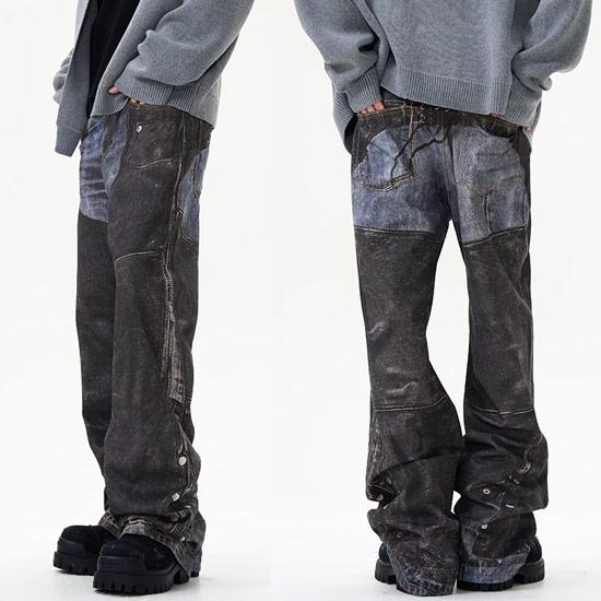 V系 デニムパンツ メンズ y2kファッション モード系 派手 パンツ V系 デニムパンツ メンズ y2kファッション モード系 派手 パンツ
