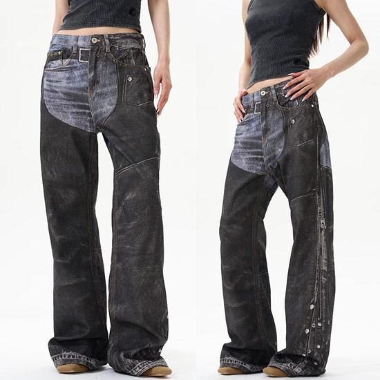 V系 デニムパンツ メンズ y2kファッション モード系 派手 パンツ V系 デニムパンツ メンズ y2kファッション モード系 派手 パンツ