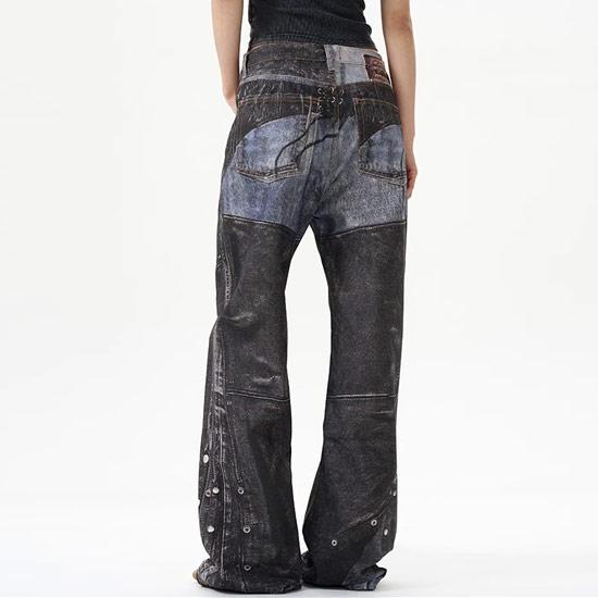 V系 デニムパンツ メンズ y2kファッション モード系 派手 パンツ V系 デニムパンツ メンズ y2kファッション モード系 派手 パンツ