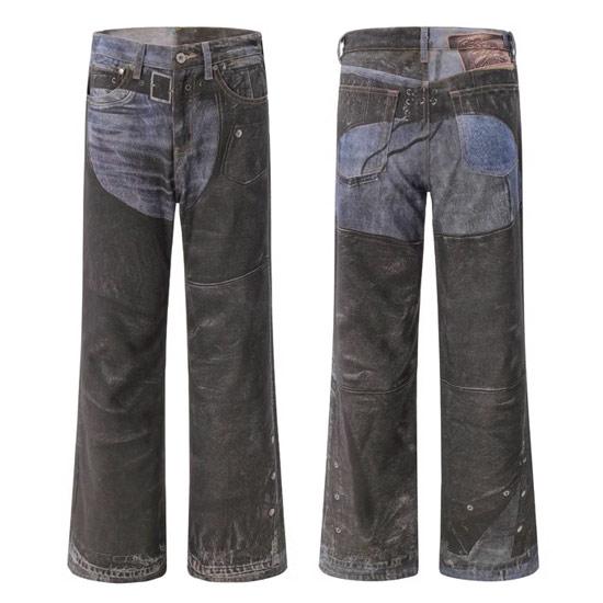 V系 デニムパンツ メンズ y2kファッション モード系 派手 パンツ V系 デニムパンツ メンズ y2kファッション モード系 派手 パンツ