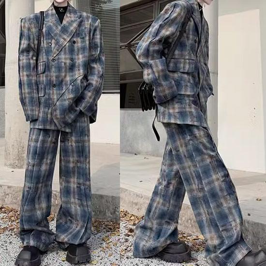 PARADOX特注【vintage】セットアップ ダブルスーツ グレー モード PARADOX特注【vintage】セットアップ ダブルスーツ グレー モード