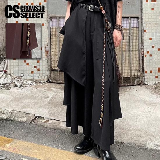 ガウチョパンツ メンズ モード系 ワイドパンツ V系 ガウチョ