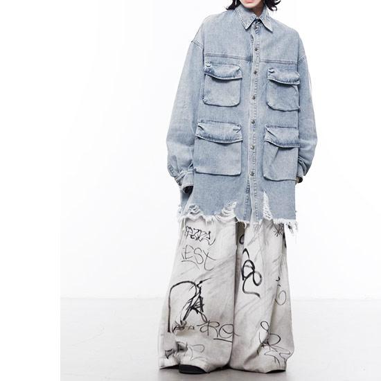 新品同様アルベロベロデニムワイドパンツ オレボレボラ